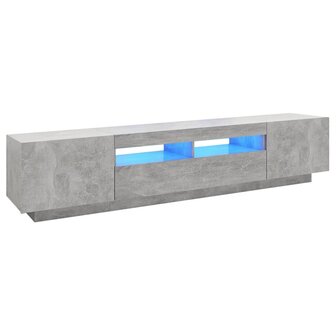 Tv-meubel met LED-verlichting 200x35x40 cm betongrijs 2