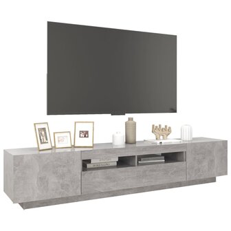 Tv-meubel met LED-verlichting 200x35x40 cm betongrijs 6