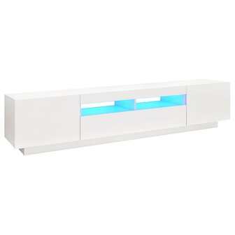 Tv-meubel met LED-verlichting 200x35x40 cm hoogglans wit 2