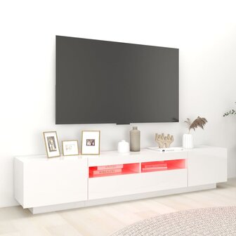 Tv-meubel met LED-verlichting 200x35x40 cm hoogglans wit 4