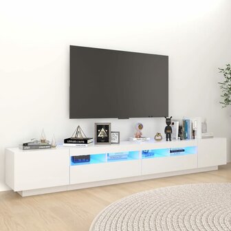 Tv-meubel met LED-verlichting 260x35x40 cm wit 1