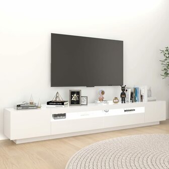 Tv-meubel met LED-verlichting 260x35x40 cm wit 3