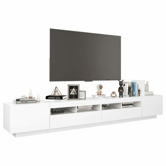 Tv-meubel met LED-verlichting 260x35x40 cm wit 6