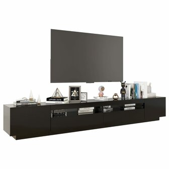 Tv-meubel met LED-verlichting 260x35x40 cm zwart 6