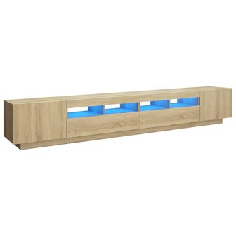 Tv-meubel met LED-verlichting 260x35x40 cm sonoma eikenkleurig 2