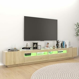 Tv-meubel met LED-verlichting 260x35x40 cm sonoma eikenkleurig 5