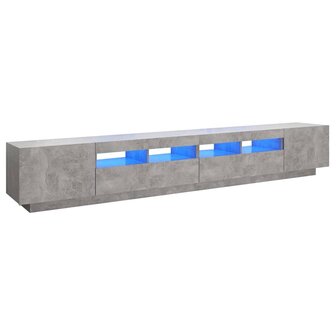 Tv-meubel met LED-verlichting 260x35x40 cm betongrijs 2