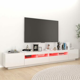 Tv-meubel met LED-verlichting 260x35x40 cm hoogglans wit 5