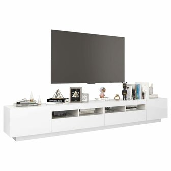 Tv-meubel met LED-verlichting 260x35x40 cm hoogglans wit 6