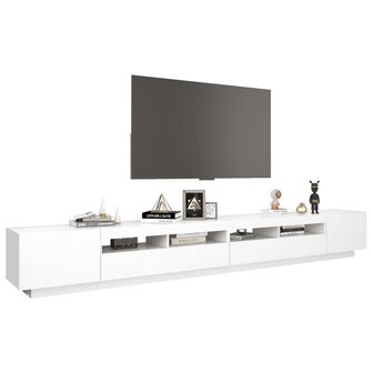 Tv-meubel met LED-verlichting 300x35x40 cm wit 6