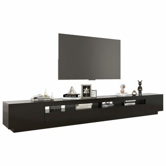 Tv-meubel met LED-verlichting 300x35x40 cm zwart 6