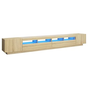 Tv-meubel met LED-verlichting 300x35x40 cm sonoma eikenkleurig 2