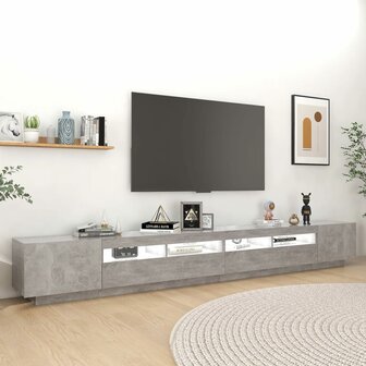 Tv-meubel met LED-verlichting 300x35x40 cm betongrijs 3