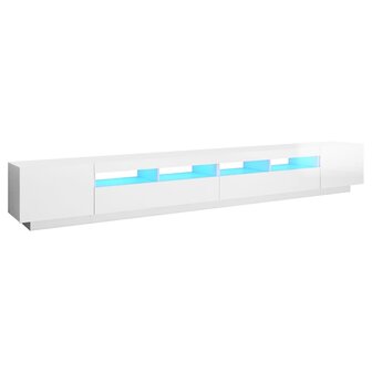 Tv-meubel met LED-verlichting 300x35x40 cm hoogglans wit 2