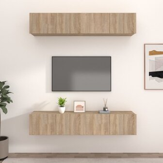 Tv-meubelen 4 st 80x30x30 cm bewerkt hout sonoma eikenkleurig 1