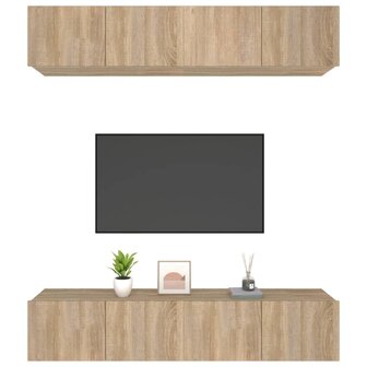 Tv-meubelen 4 st 80x30x30 cm bewerkt hout sonoma eikenkleurig 4