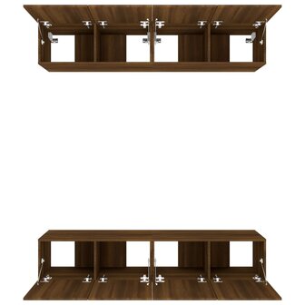 Tv-meubelen 4 st 80x30x30 cm bewerkt hout bruin eikenkleur 6