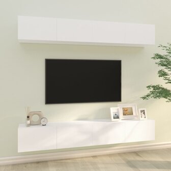 Tv-wandmeubels 4 st 100x30x30 cm wit 1