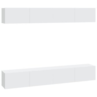 Tv-wandmeubels 4 st 100x30x30 cm wit 2