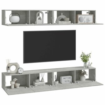 Tv-wandmeubels 4 st 100x30x30 cm betongrijs 3