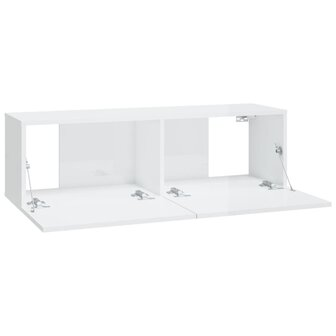 Tv-wandmeubels 4 st 100x30x30 cm hoogglans wit 7