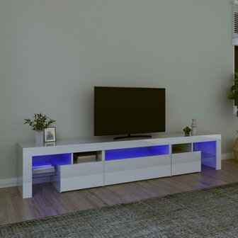 Tv-meubel met LED-verlichting 215x36,5x40 cm hoogglans wit 1