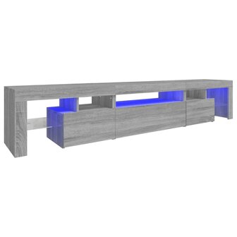 Tv-meubel met LED-verlichting 215x36,5x40 cm grijs sonoma eiken 2