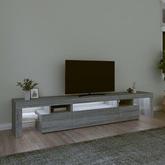 Tv-meubel met LED-verlichting 215x36,5x40 cm grijs sonoma eiken 3