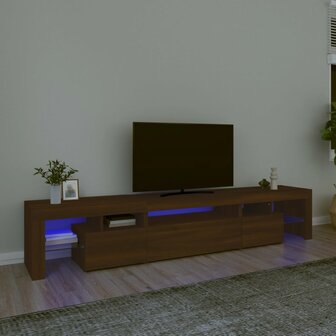 Tv-meubel met LED-verlichting 215x36,5x40 cm bruin eikenkleur 1