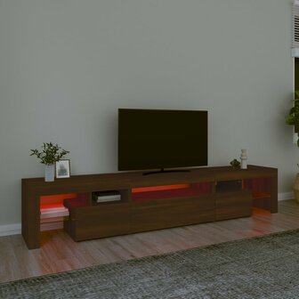 Tv-meubel met LED-verlichting 215x36,5x40 cm bruin eikenkleur 5