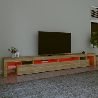 Tv-meubel met LED-verlichting 290x36,5x40cm sonoma eikenkleurig 5