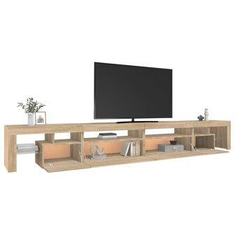 Tv-meubel met LED-verlichting 290x36,5x40cm sonoma eikenkleurig 6