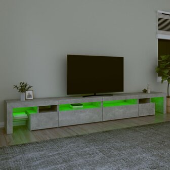 Tv-meubel met LED-verlichting 290x36,5x40 cm betongrijs 4