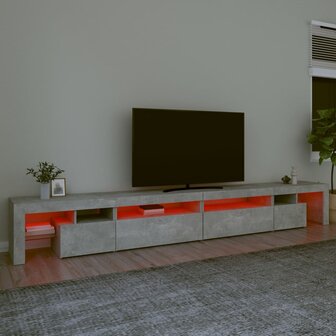 Tv-meubel met LED-verlichting 290x36,5x40 cm betongrijs 5