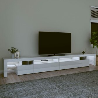 Tv-meubel met LED-verlichting 290x36,5x40 cm hoogglans wit 3