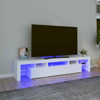 Tv-meubel met LED-verlichting 200x36,5x40 cm wit 1