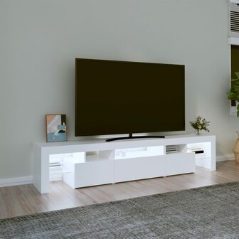 Tv-meubel met LED-verlichting 200x36,5x40 cm wit 3