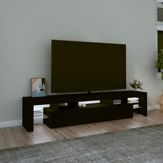 Tv-meubel met LED-verlichting 200x36,5x40 cm zwart 3