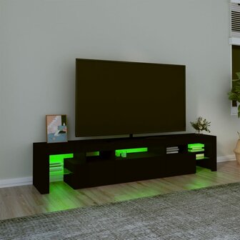 Tv-meubel met LED-verlichting 200x36,5x40 cm zwart 4