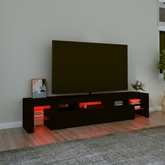 Tv-meubel met LED-verlichting 200x36,5x40 cm zwart 5