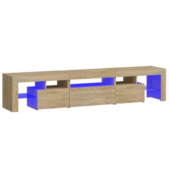 Tv-meubel met LED-verlichting 200x36,5x40cm sonoma eikenkleurig 2