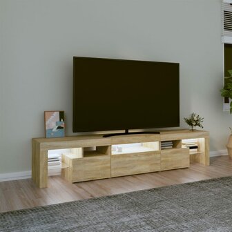 Tv-meubel met LED-verlichting 200x36,5x40cm sonoma eikenkleurig 3