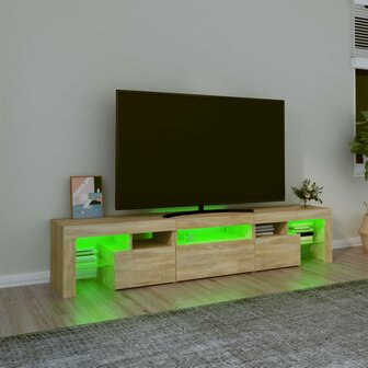 Tv-meubel met LED-verlichting 200x36,5x40cm sonoma eikenkleurig 4