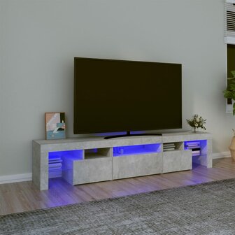 Tv-meubel met LED-verlichting 200x36,5x40 cm betongrijs 1