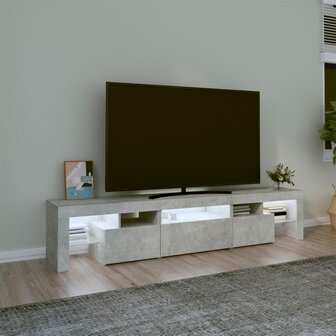 Tv-meubel met LED-verlichting 200x36,5x40 cm betongrijs 3