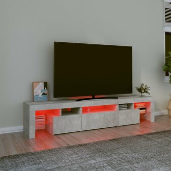 Tv-meubel met LED-verlichting 200x36,5x40 cm betongrijs 5