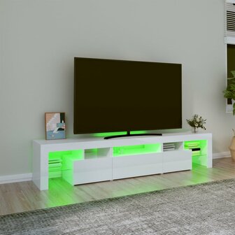 Tv-meubel met LED-verlichting 200x36,5x40 cm hoogglans wit 4