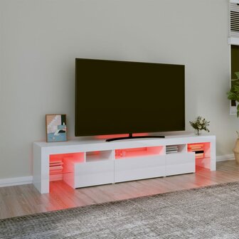 Tv-meubel met LED-verlichting 200x36,5x40 cm hoogglans wit 5