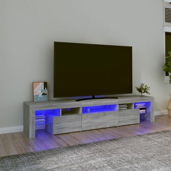 Tv-meubel met LED-verlichting 200x36,5x40 cm grijs sonoma eiken 1