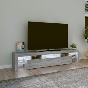 Tv-meubel met LED-verlichting 200x36,5x40 cm grijs sonoma eiken 3